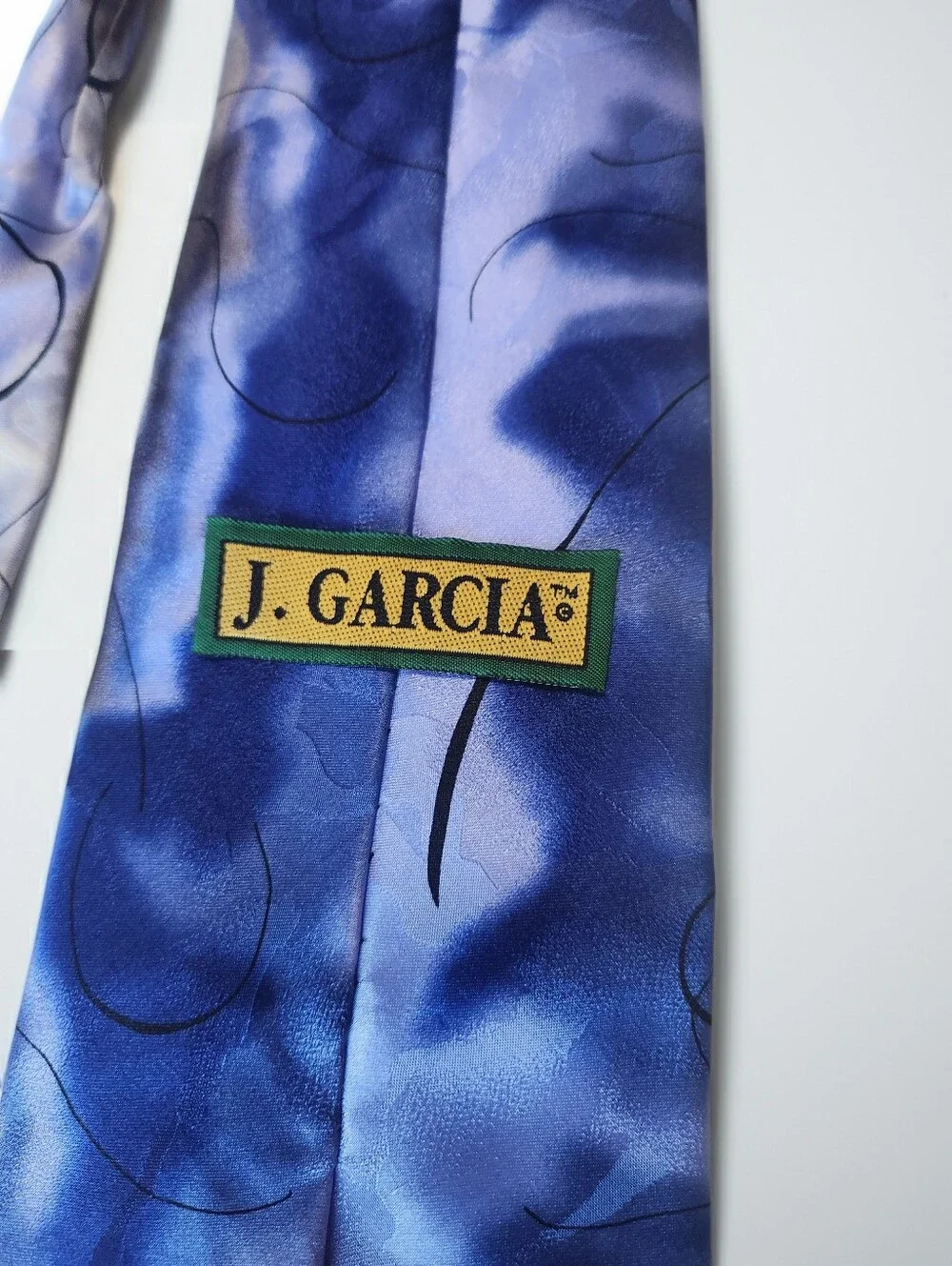 Vintage Jerry Garcia Emerging Elephant 100% Silk Blue Tie